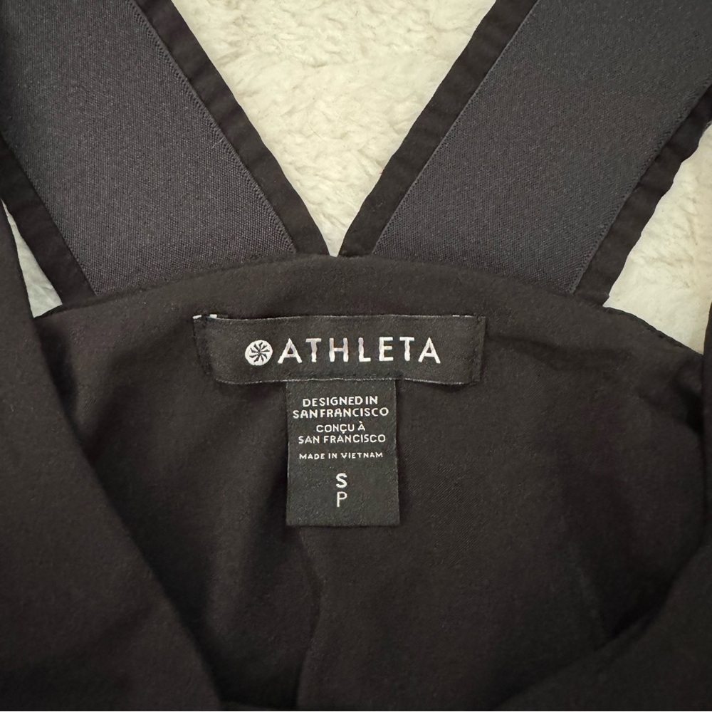 Athleta Activewear Black Savannah Strap Tennis Dress, Sleeveless V-Neck, Small - Picture 3 of 5